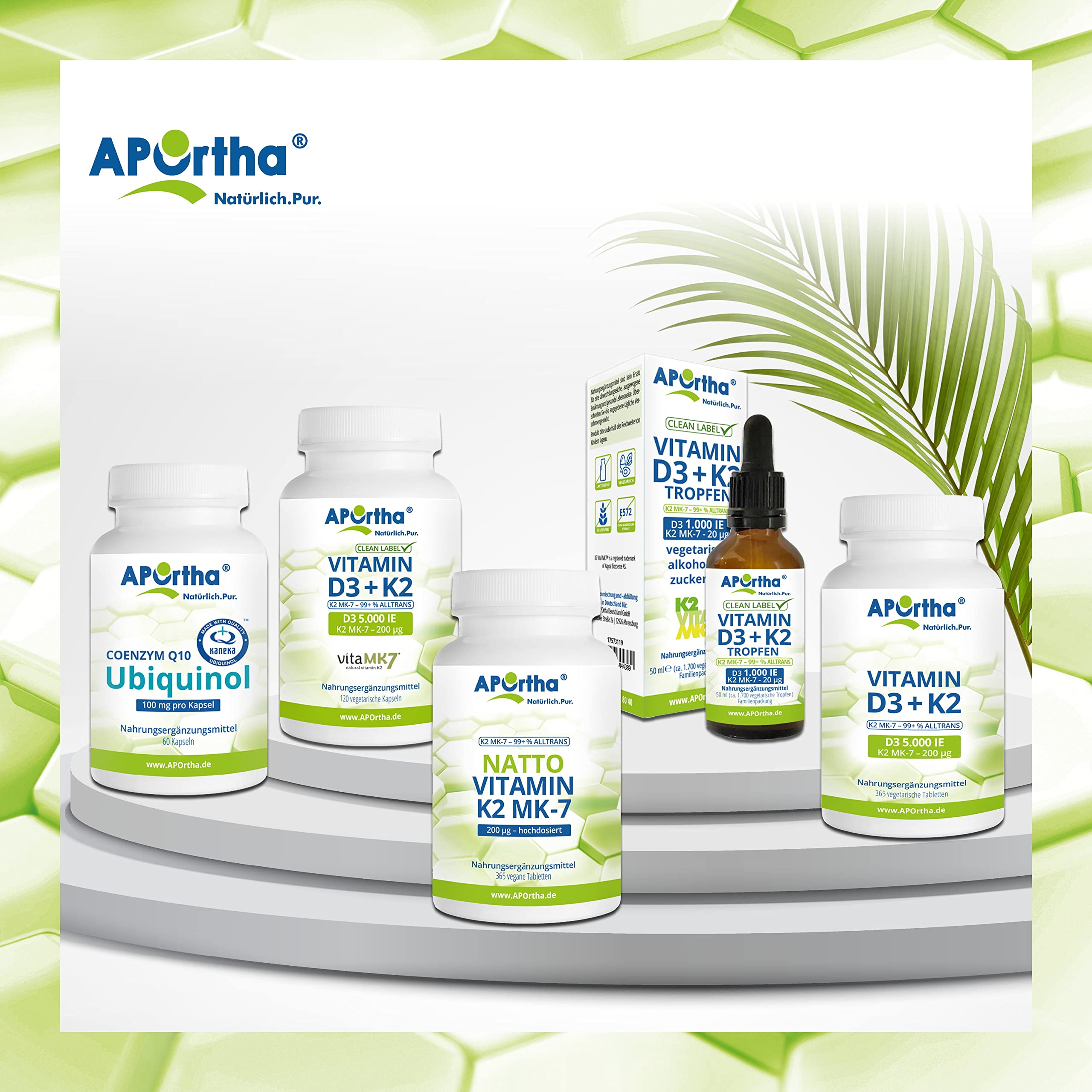 APOrtha® Vitamin D3 10.000 I.E + 200 µg K2 99+% ALL-Trans, 365 vegetarische Tabletten hochdosiert u. teilbar, Premium Vitamin D und K Tablette leicht zu schlucken - Alternative zu Tropfen und Kapseln 9