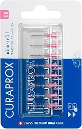 Curaprox CPS 08 Prime Interdental Brush Refills Pink 8x 0.8mm ISO 1 view 1