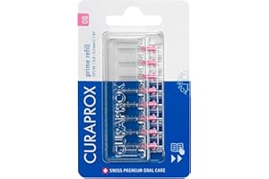 Curaprox Interdental Brush Refills CPS 08 Prime – ISO Size 1, Pink | Ultra-Fine Filaments for Precise Interdental Cleaning | 