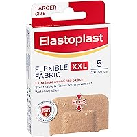 ELASTOPLAST Flexible Fabric XXL Adhesive Bandages for Wound Care and First Aid Kit, Breathable Extra Large Bandages, Strong A