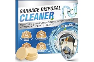Yeardera Garbage Disposal Cleaner and Deodorizer Tablets - 50 Count (1-Year Supply), Powerful Foaming Sink Cleaner, Quickly Eliminates Odors, Natural Drain Odor Eliminator for Kitchen Disposal Care