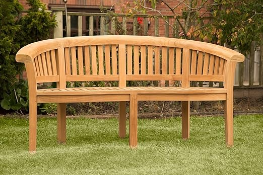 Hgg Solid Teak Banana Bench Panchina Da Giardino Panca Di