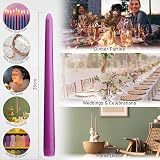 DECO EXPRESS Candles Set 15 Purple Tapered Dripless Unscented 8 Hr Burn Time view 4