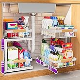 ADBIU Under Sink Organizer, 2 Pack 2 Tier Expandable Height