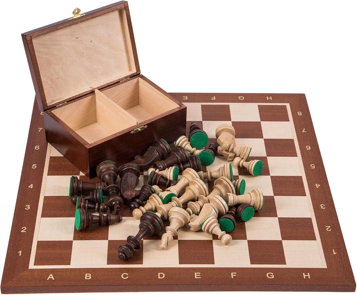 SQUARE Pro Wooden Chess Set No. 6 Mahogany Chessboard & Chess