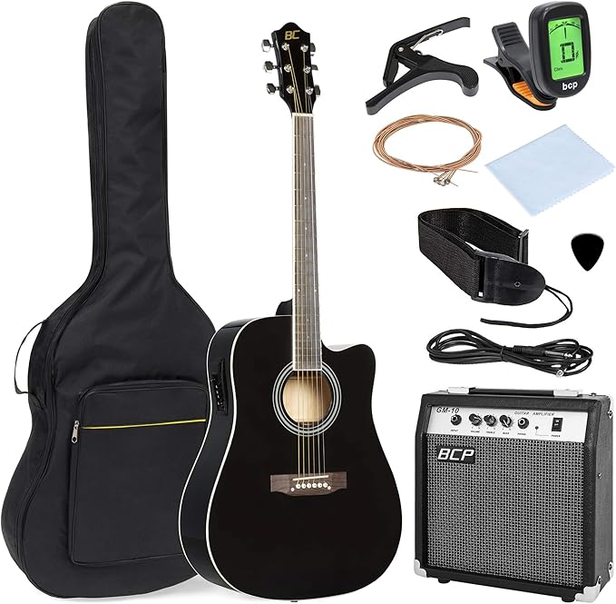 Best Choice Products 41in Full Size Acoustic Electric Cutaway Guitar
