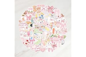 100PCS Pink Stickers Coquette Aesthetic Bow Tie Sticker Pack for Girls Cute Laptop Decals