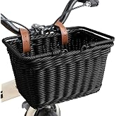GRANNY SAYS Kids Bike Baskets, Wicker Bicycle Baskets | Small Wicker Basket for Bike with Adjustable Straps &amp; Handles, Front Handlebar Bike Basket for Scooter, Beach Cruiser, 1-Pack