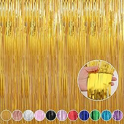 Crosize 4 Pack 3.3 x 8.2 ft Foil Fringe Curtains