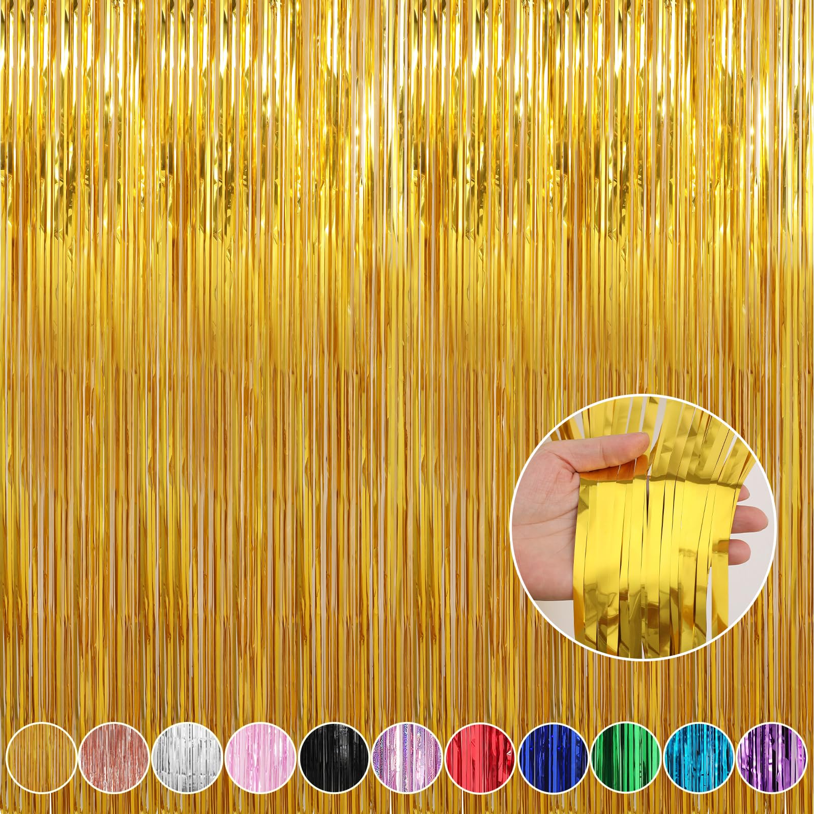 Crosize 4 Pack 3.3 x 8.2 ft Foil Fringe Curtains