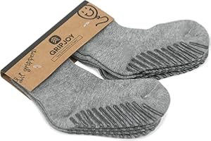 Gripjoy Toddler Socks with Grippers - Non Slip Socks for Kids - Toddler Grip Socks - 4 Pairs