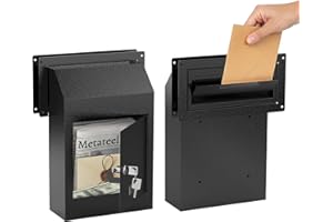 Metateel Through-The-Door Drop Box – Drop Deposit Mailbox with Slot Catcher, Heavy Duty Steel Mailbox with Lock for Secure Storage of Letters & Checks – Ideal for Home, Office, or Apartment