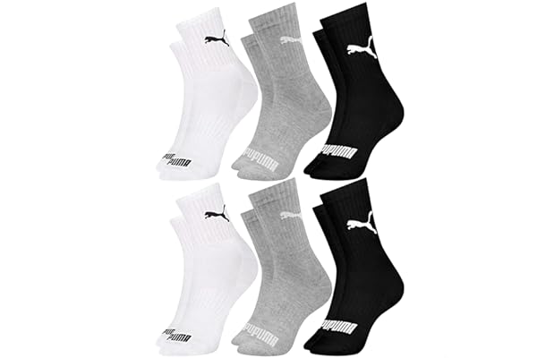 Kit 6 Pares Meia Puma Cano Médio Alto Academia Esportiva