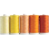 Connecting Threads Yellow 100% Cotton Thread 5pc 1200yd Spools | 50 weight thread for sewing machine, handsewing, and quilting, color Citrus Punch