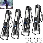 4Pack Rechargeable Flashlights, 7Mode Flashlights High Lumens, Super Bright LED Flashlight, Adjustable Tactical Flash Light, High Powered Flash Light, Handheld Flashlight for Home Emergency Camping