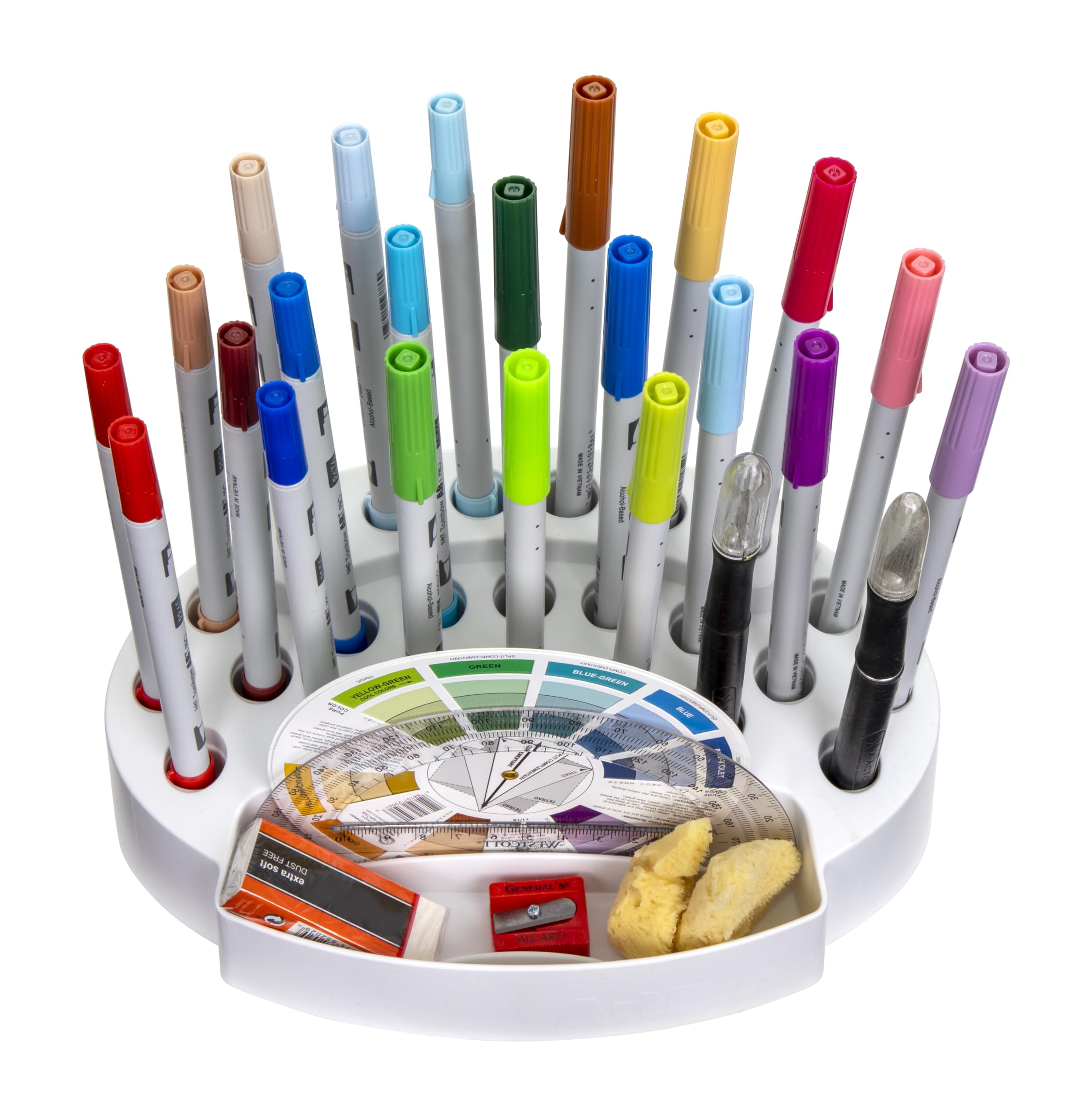 ArtBin 6974AG Desktop Accessory Storage with 24 Slots, [1] Art & Craft Organizer, White