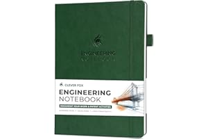 Clever Fox Engineering Notebook – Hardcover Grid Notebook with Numbered Pages, Table of Contents – Patent, Lab & Invention Journal for Engineers & STEM (Dark Green)