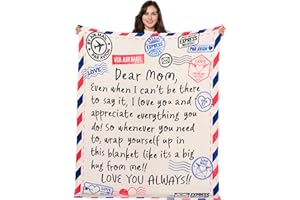 Joiedomi Gifts for Mom Christmas Mom Blanket Gift from Daughter Son Soft Flannel Throw Blanket Presents for Mother Birthday Mother's Day 50" x 60" Ivory White