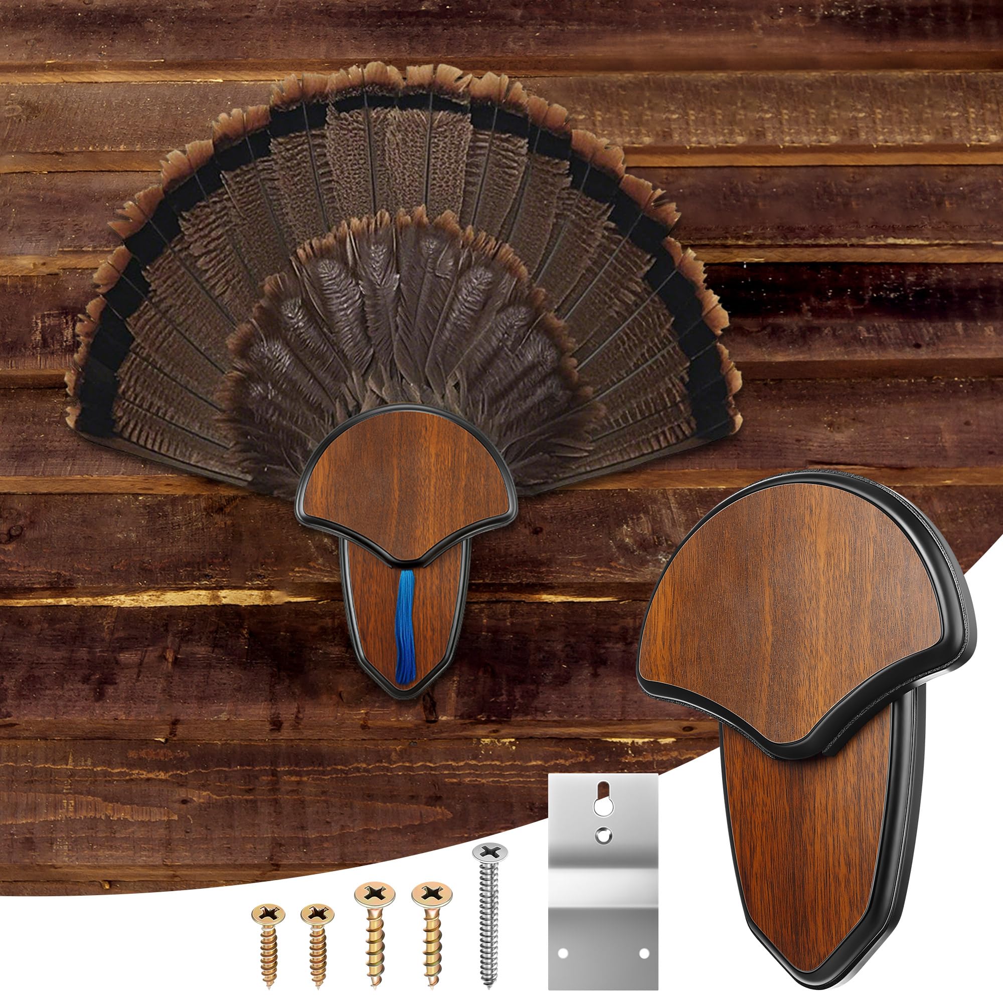 Photo 1 of Gulfmew Turkey Fan Mount Kit, Wooden Turkey Tail Mount for Hunting Assemble Display, Easy to Install Hunting Accessories Kit, Hunter Gifts