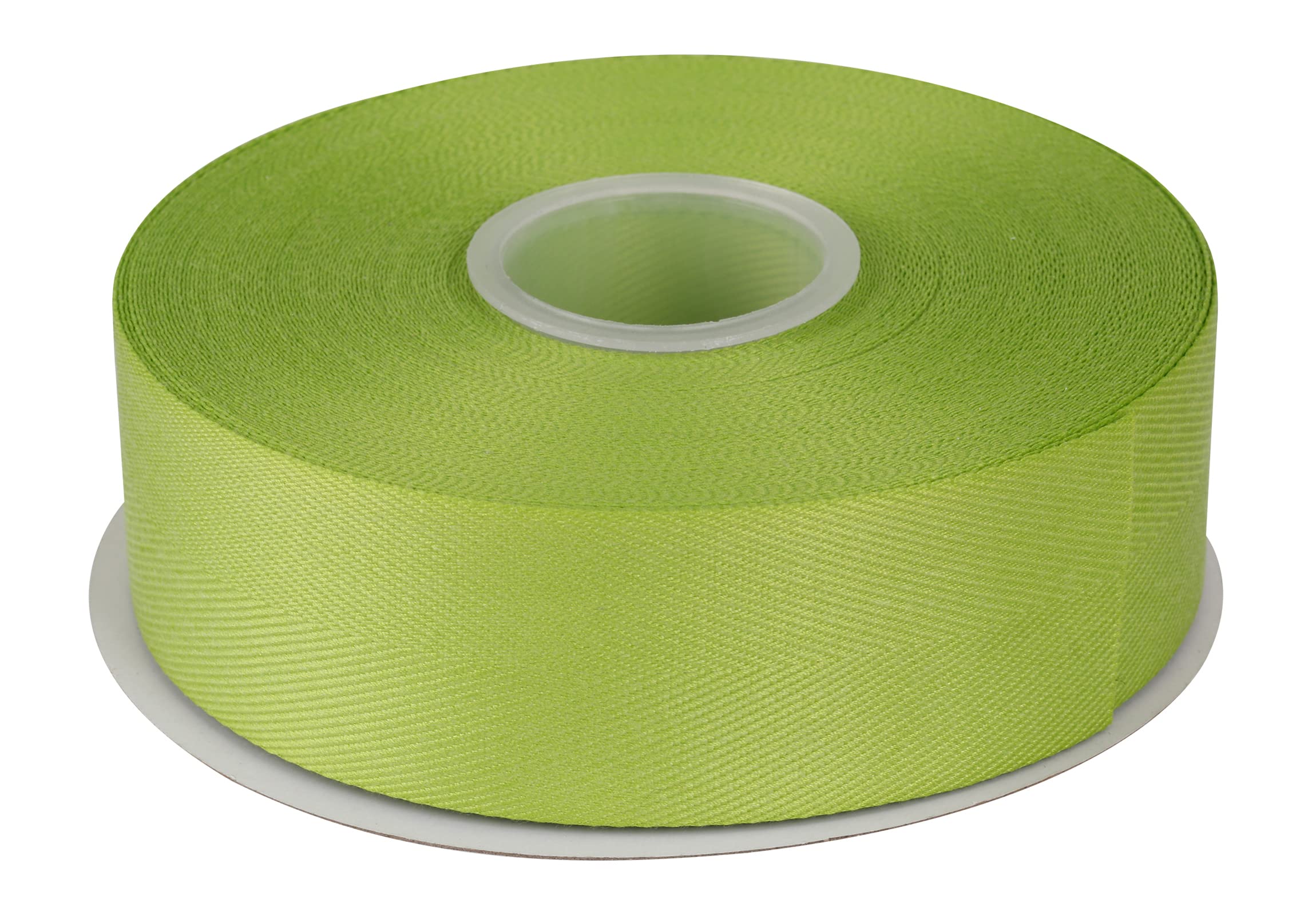 Joycrosso Herringbone Tape Twill Ribbon Soft Handle, Great for Gift Wrapping Craft Sewing, 38mm x 22 Meters - Apple Green