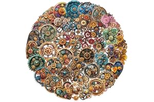 QIPWM 50 Pcs Mechanical Gears PET Aesthetic Stickers for Scrapbooking Journaling Junk Journal Scrapbook Supplies - Steampunk Vintage Waterproof Transparent for Resin Crafts Decorative (Gear)