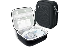 Krypthos Carrying Case Compatible with Compact Portable Handheld Inhaler Nebulizer or Asthma Inhaler for Adults and Kids, Inhaler Spacer Bag, Compact Medical Holder Case (Black)