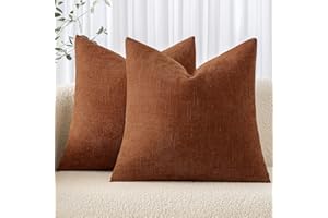 MIULEE Pack of 2 Fall Decorative Throw Pillow Covers Soft Chenille Throw Pillows Solid Textured Cushion Covers for Couch Sofa