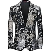 Rogers & Morris Blazer for Men Casual Slim fit Suit Jacket Dress Party Floral Men's Sport Coat Chaqueta de Traje para Hombre