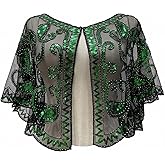 Specell 1920s Shawl Wraps Wedding Bridal Wrap Sequin Beaded Shawl For Evening Dresses Wedding Gatsby Party Harlem Night