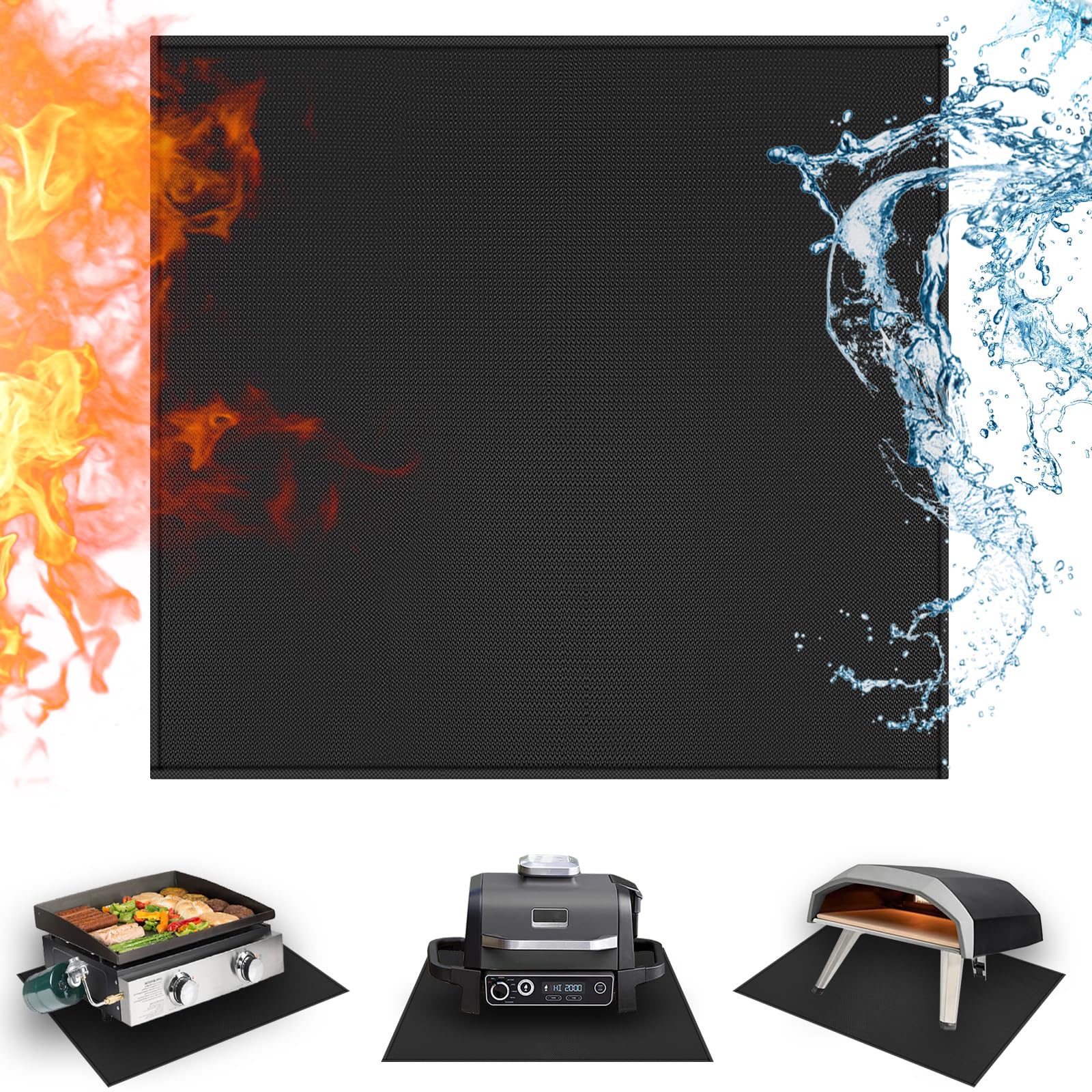 Photo 1 of Amerbro 24 x 24in Heat Resistant Grill Mats for Outdoor Tabletop Grill to Protect Your Prep Grill Table, Heat Resistant Mats for Countertop, Fire Proof & Water Proof & Oil Proof BBQ Mat - Black-0.5mm
