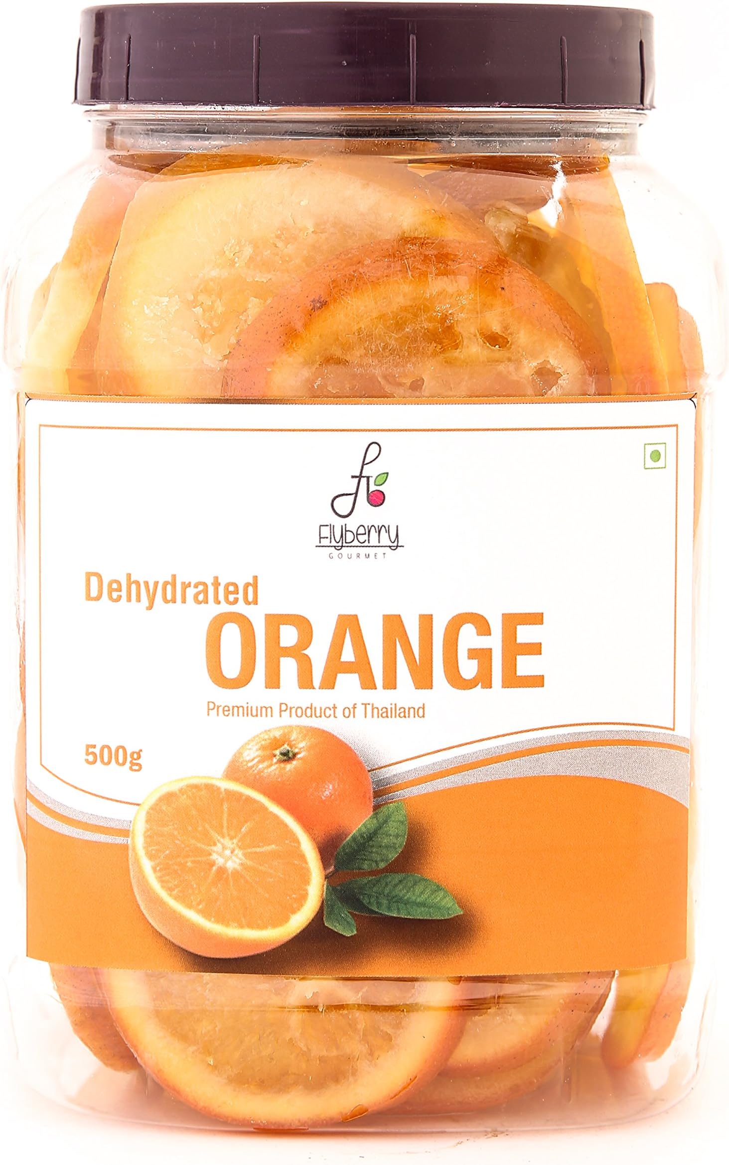 Flyberry Gourmet Dried/Dehydrated Sunkist Orange 500 g | Rich in Vitamin A,C E, F| 100% Natural | No Added Sugar | Sugar Free, Dietary Fibre & No Gluten | Sugar Less | Vegan & Non GMO