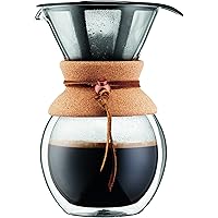 BODUM Pour Over Coffee Maker Grip, 8 Cup, 34 Ounce, Double Wall Cork
