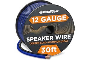 InstallGear 12 Gauge Speaker Cable (30ft - Blue/Black) - Car & Home Theater Speaker Wire for Stereos, Surround Sound, Radio