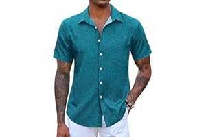 COOFANDY Mens Hawaiian Shirts Casual Button Down Tropical Shirt Short Sleeve Beachwear