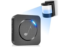 COTINSE Wireless Motion Sensor Mini Size - Motion Detector Alarm Chimes Door Sensor with LED Light 500 FT Range Commercial Door Entry Alert, Caregiver Reminder for Elderly, Visitor Bell Dinger