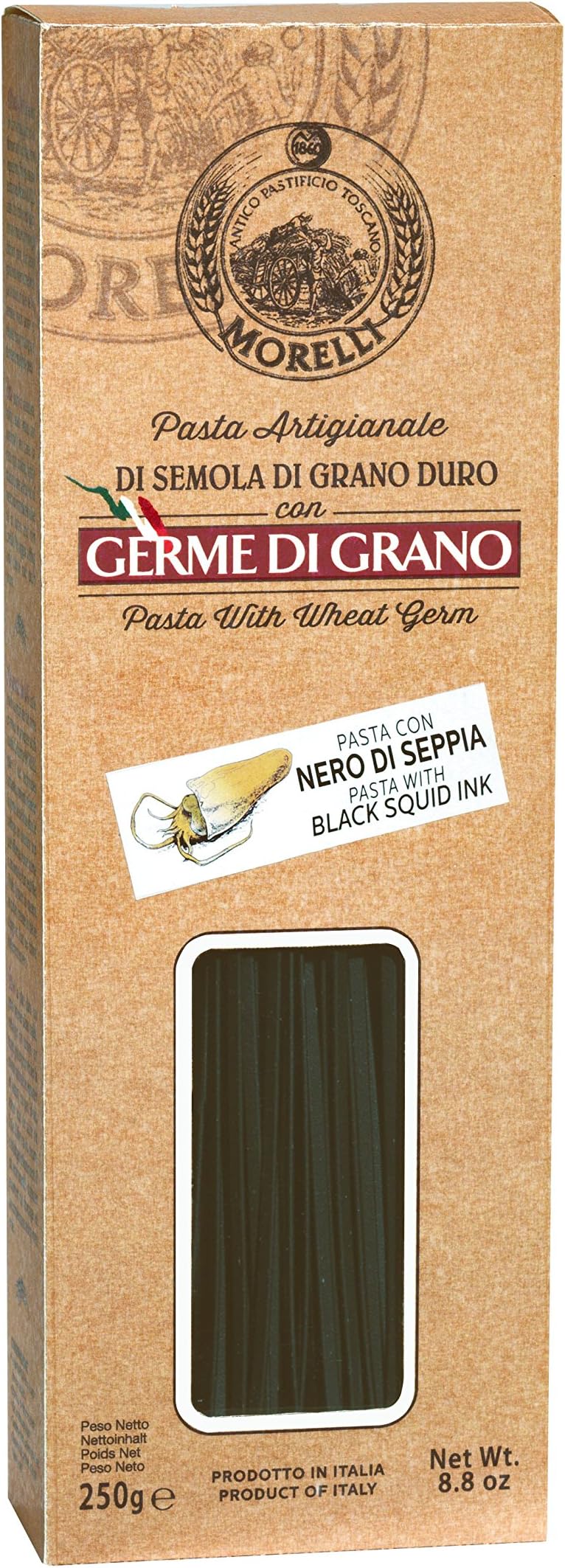 Antico Pastificio Toscano Morelli - The Boxes - Linguine with Squid Ink - Pack of 4 Packs (4 x 250g)