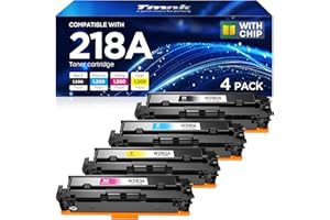 218A Toner (with Chip) Replacement Compatible with HP 218A 218X Toner Cartridges W2180A W2181A W2182A W2183A Work for HP Colo