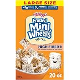Kellogg&rsquo;s Frosted Mini-Wheats Breakfast Cereal, High Fiber, 48g Whole Grain, Large Size, 20 oz
