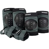 Retrospec Knee Pads, Elbow Pads &amp; Wrist Guards for Men, Women &amp; Kids - Protective Gear for Skateboarding, Roller Skate, Rollerblade, BMX &amp; Scooter - Multi Sport Pad Set