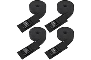 Ayaport Lashing Straps Car Roof Rack Straps Cam Buckle Tie Down Strap for Kayak, SUP, Canoe, Surfboard Packing Black 4 Pack