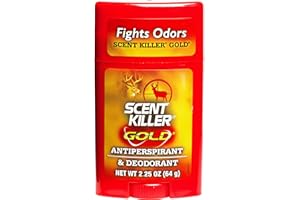 Wildlife Research Center Scent Killer Gold Antiperspirant & Deodorant, Unscented, Anti-Odor Formula for Hunters, Long-Lasting Sweat & Odor Protection, Push-Up Stick, 2.25 OZ