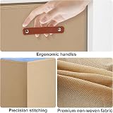 Amazing Tour 4 Pcs Cube Storage Boxes 27x27x27 Khaki Foldable Fabric view 5