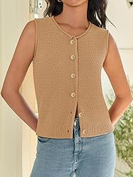 Sweater Vest for Women 2025 Sleeveless Knitted Vest