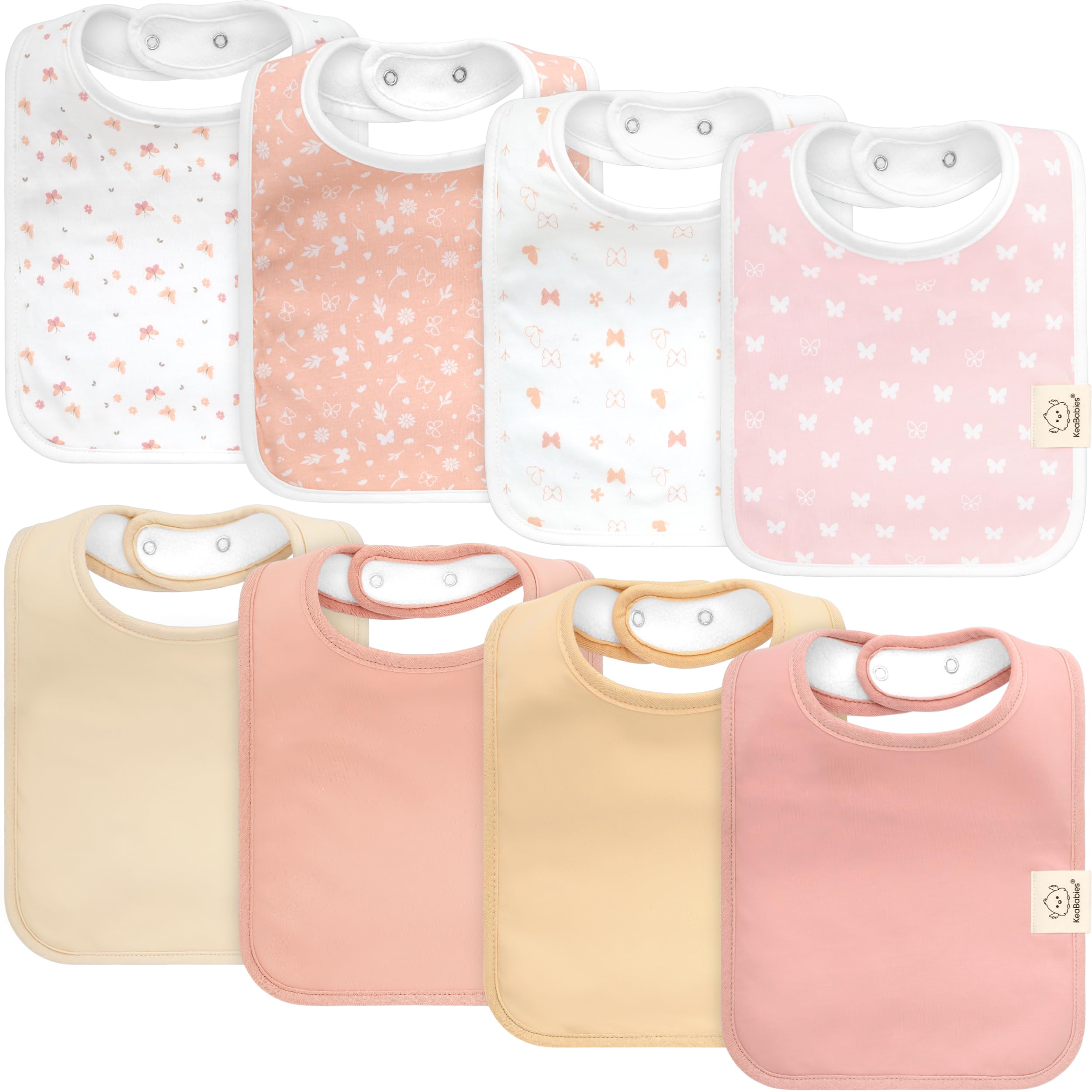 Photo 1 of KeaBabies 8-Pack Organic Baby Bibs for Boys, Girls - Super Absorbent Cotton Drool Bibs for Baby Girl & Boy, Teething Toddler, Drooling Newborn, Ultra Soft & Machine Washable (Butterflies)