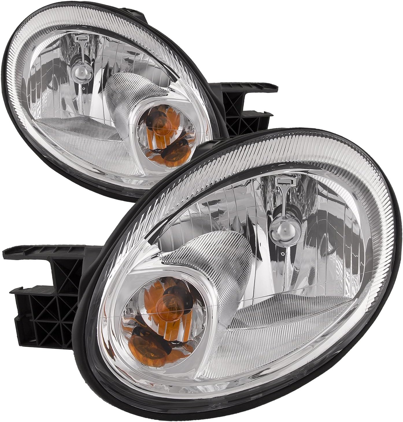 Amazon Com Headlightsdepot Chrome Housing Halogen Headlights Compatible With Dodge Neon 2003 2005 Srt Model Includes Left Driver And Right Passenger Side Headlamps Automotive