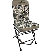 Black Sierra Padded Swivel Hunting Chair - 360 Silent, Heavy Duty, Supports 300 Lbs (Ranger Camo)