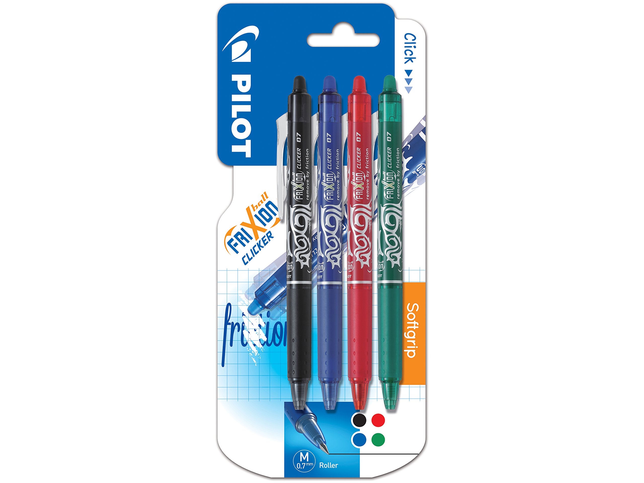 Pilot FriXion Ball 3 + 1 x (NBR + V or B) Non Retractable Gel Ink Rollerball Retractable Black/Blue/Red/Green