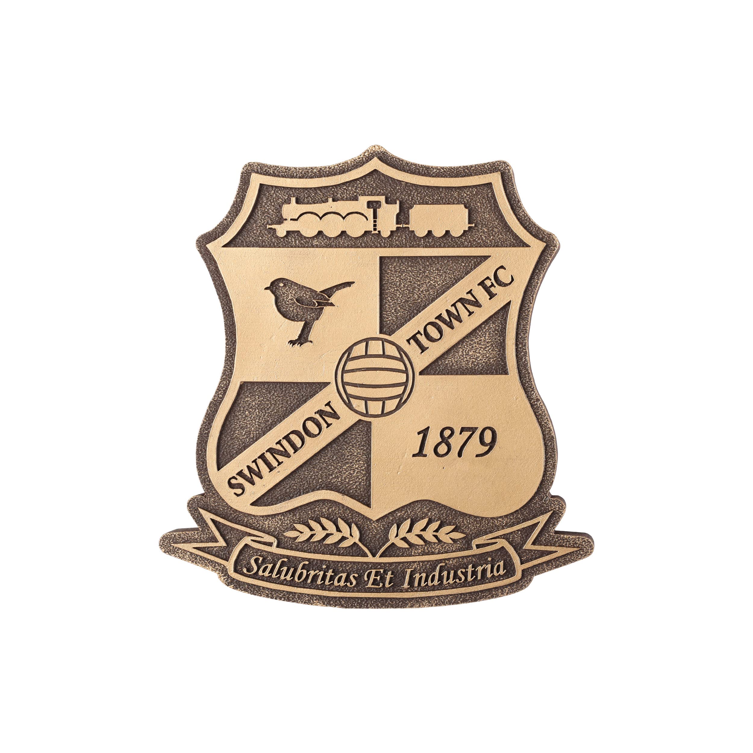 FOCO Official Swindon Town FC Bronze Effect Football Crest Wall Sign