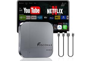Magic AI Box-Wireless Carplay Adapter & Android Auto with Streaming Netflix YouTube TikTok, Dual-Band WiFi, TF Card Offline P