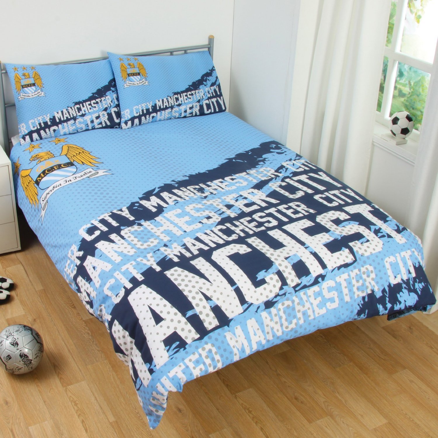 Manchester City F.C. Impact Double Duvet Cover Set Amazon.co.uk